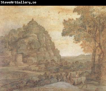 Claude Lorrain View of Delphi with a Procession (mk17)